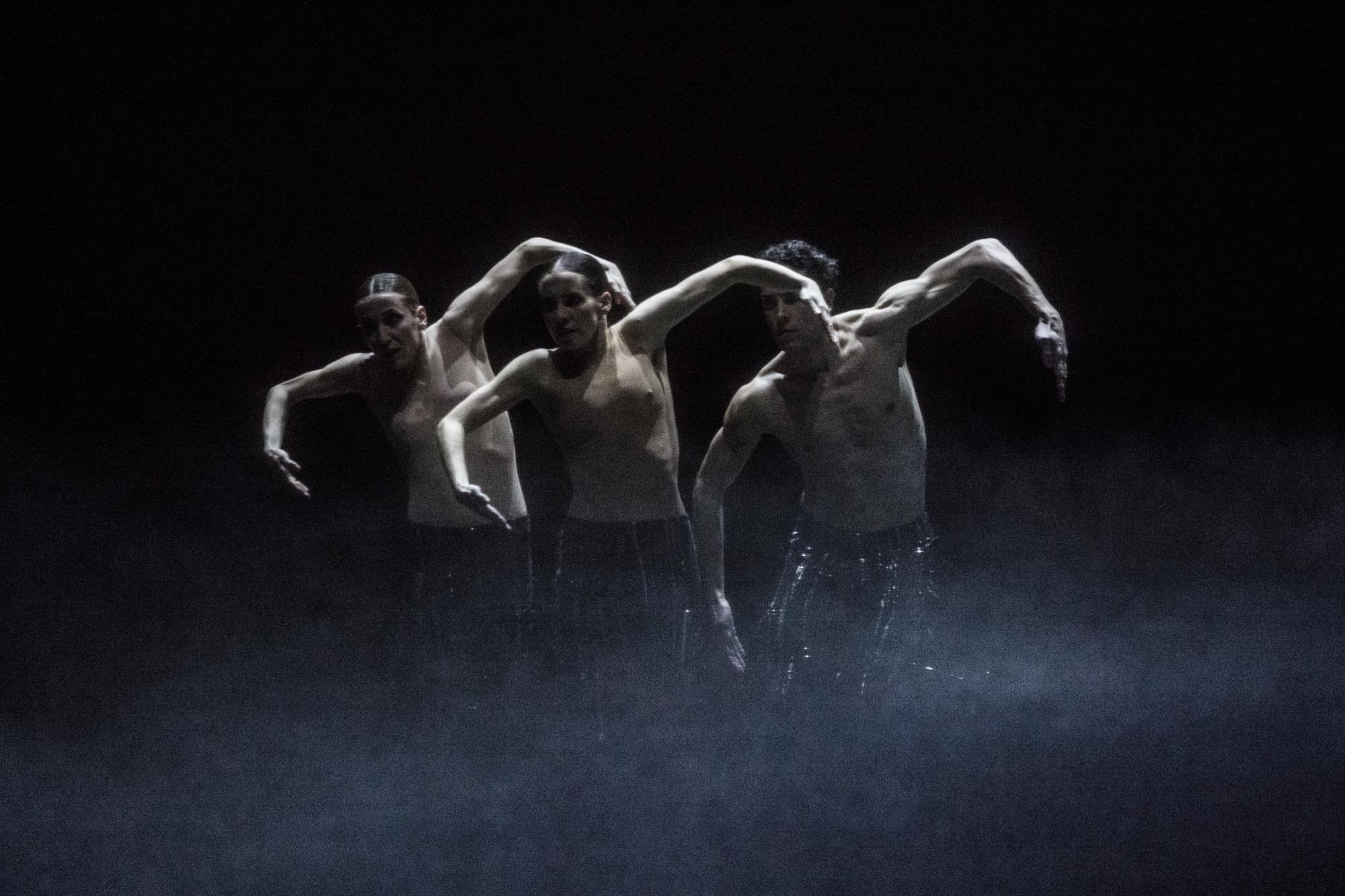 „Dogs sleep“ von Marco Goecke. Tanz: Ludmila Pagliero, Muriel Zusperreguy und Stéphane Bullio